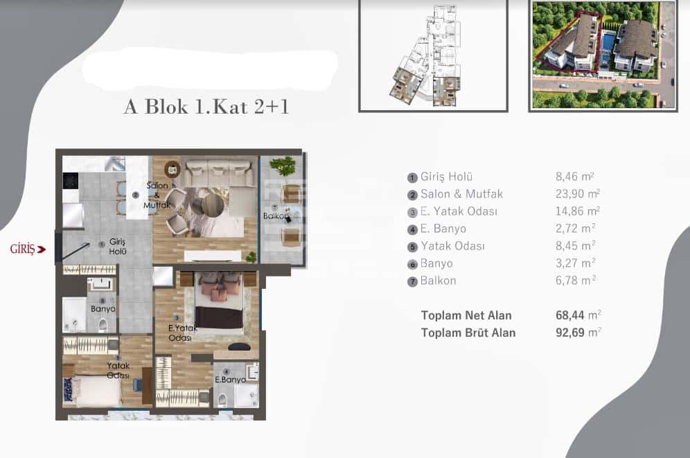 Квартира, Анталия, в районе Алтынташ, 1+1, 2+1, 3+1, 62-153 м², от застройщика - фото 32