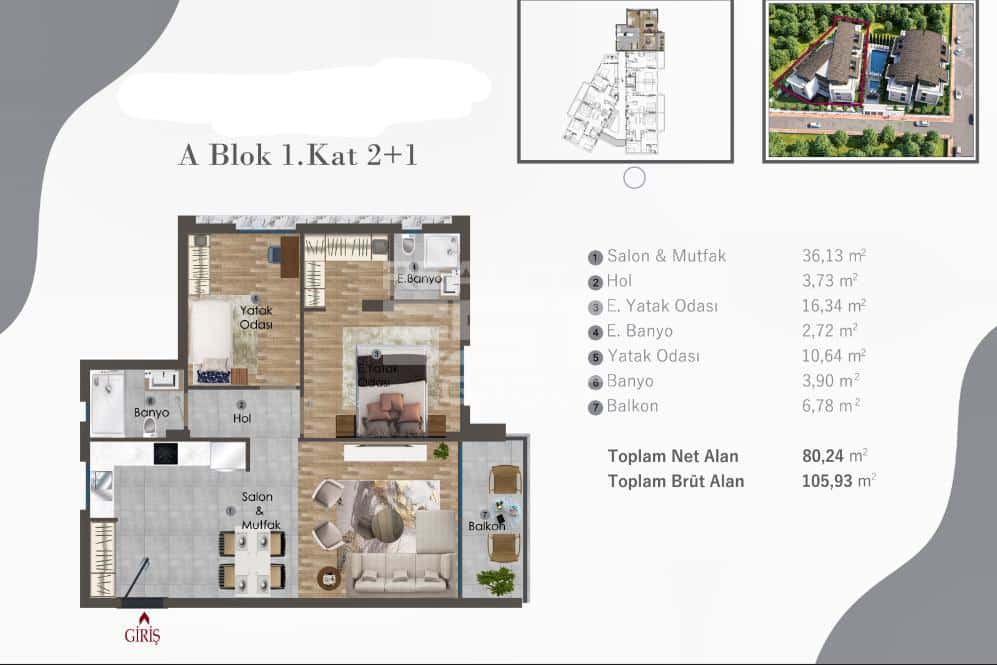 Квартира, Анталия, в районе Алтынташ, 1+1, 2+1, 3+1, 62-153 м², от застройщика - фото 31