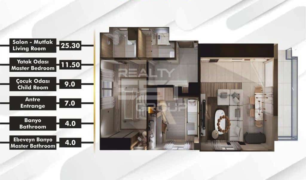 Квартира, Анталия, в районе Алтынташ, 1+1, 2+1, 3+1, 65-150 м², от застройщика - фото 20