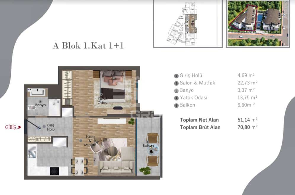 Квартира, Анталия, в районе Алтынташ, 1+1, 2+1, 3+1, 62-153 м², от застройщика - фото 33