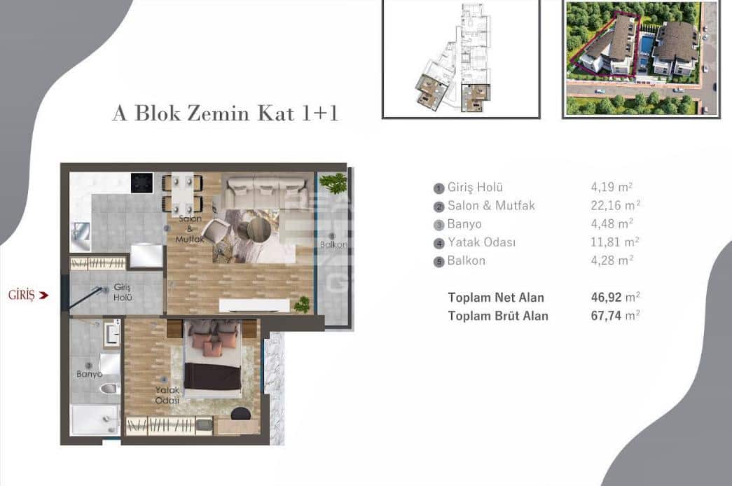 Квартира, Анталия, в районе Алтынташ, 1+1, 2+1, 3+1, 62-153 м², от застройщика - фото 30