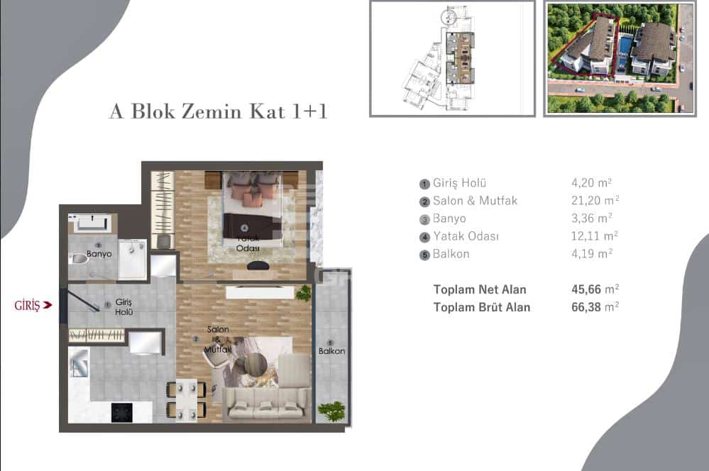 Квартира, Анталия, в районе Алтынташ, 1+1, 2+1, 3+1, 62-153 м², от застройщика - фото 28