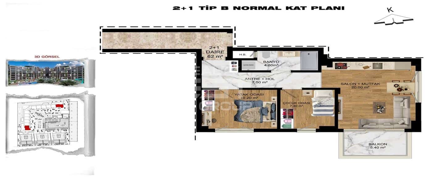 Квартира, Анталия, в районе Алтынташ, 1+1, 2+1, 60-78 м², от застройщика - фото 48