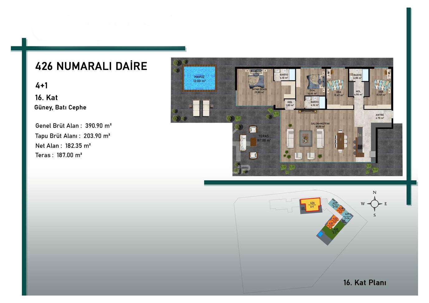 Квартира, Анталия, в районе Алтынташ, 1+1, 2+1, 3+1, 4+1, 42-162 м², от застройщика - фото 26