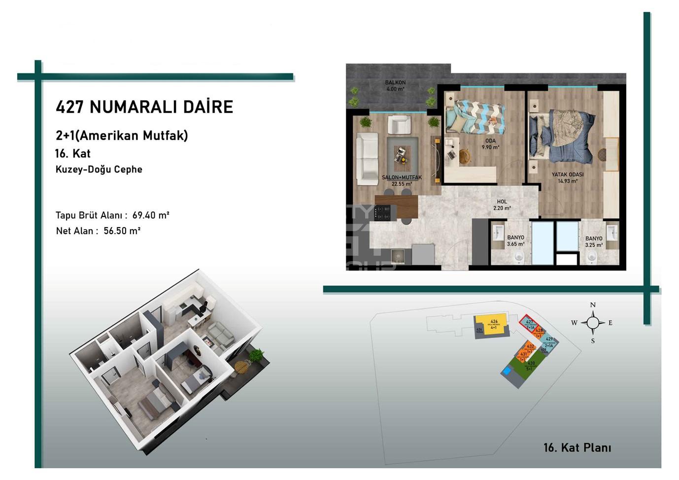 Квартира, Анталия, в районе Алтынташ, 1+1, 2+1, 3+1, 4+1, 42-162 м², от застройщика - фото 27