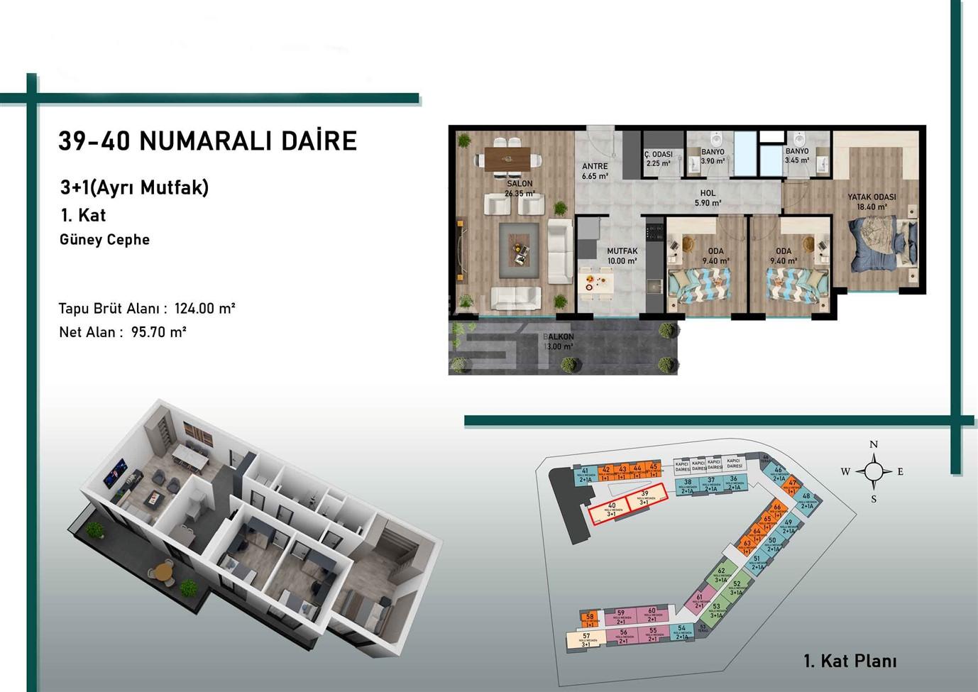 Квартира, Анталия, в районе Алтынташ, 1+1, 2+1, 3+1, 4+1, 42-162 м², от застройщика - фото 9