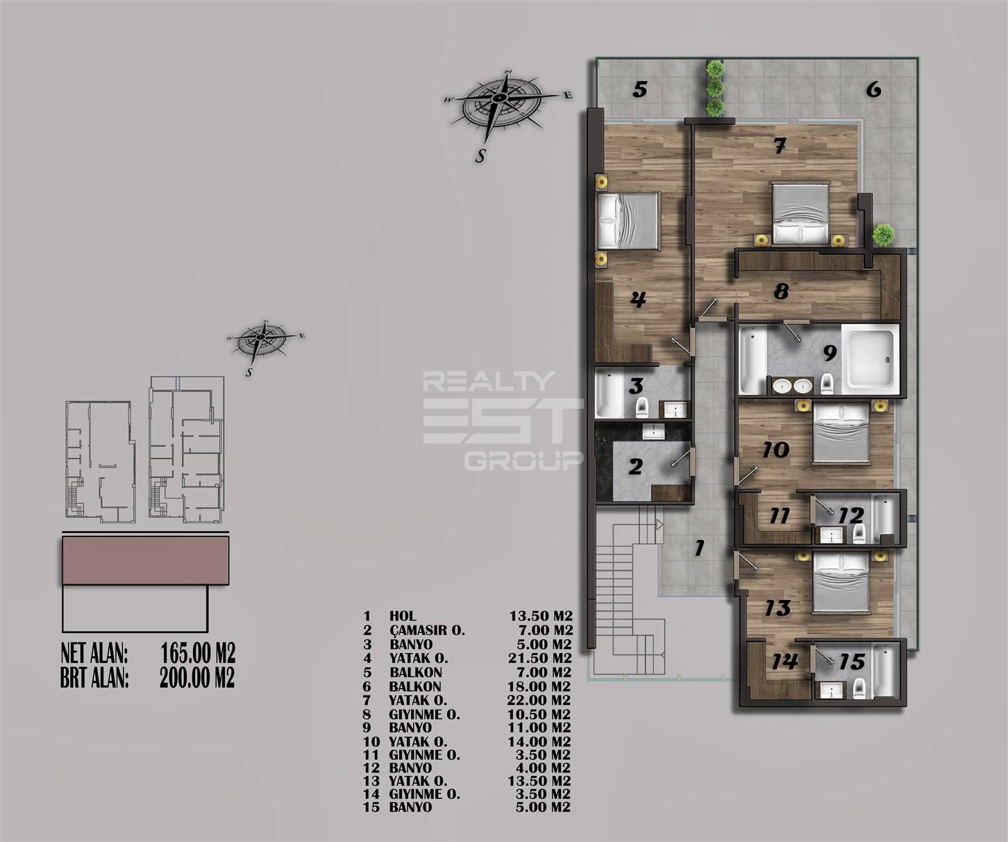 Квартира, Анталия, в районе Алтынташ, 1+1, 2+1, 3+1, 4+1, 88-374 м², от застройщика - фото 49