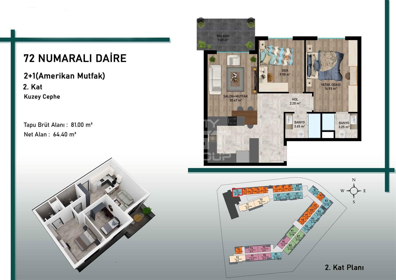 Квартира, Анталия, в районе Алтынташ, 1+1, 2+1, 3+1, 4+1, 42-162 м², от застройщика - фото 10