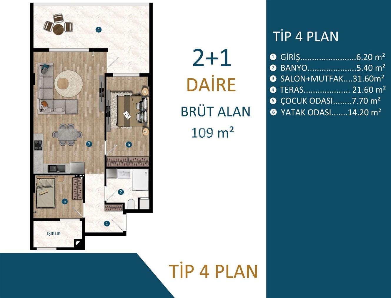 Квартира, Анталия, в районе Кепез, 1+1, 2+1, 74-140 м², от застройщика - фото 16