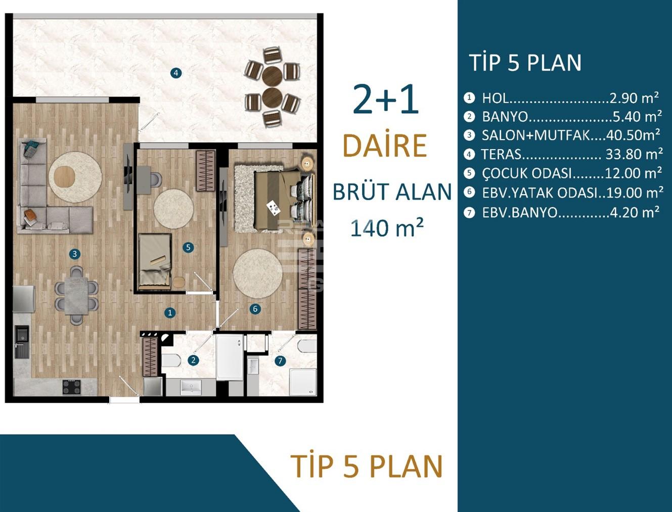 Квартира, Анталия, в районе Кепез, 1+1, 2+1, 74-140 м², от застройщика - фото 17