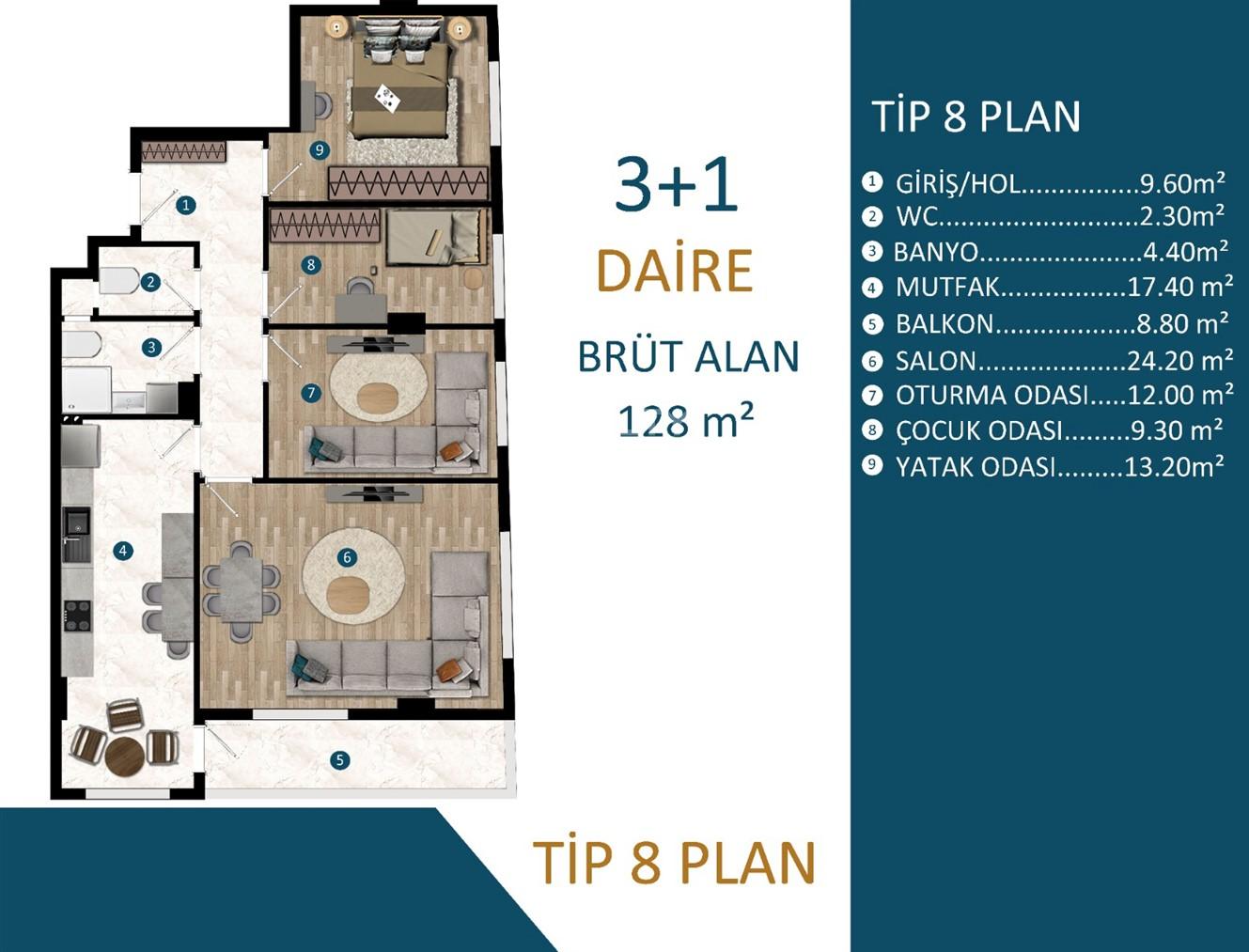 Квартира, Анталия, в районе Кепез, 1+1, 2+1, 74-140 м², от застройщика - фото 20