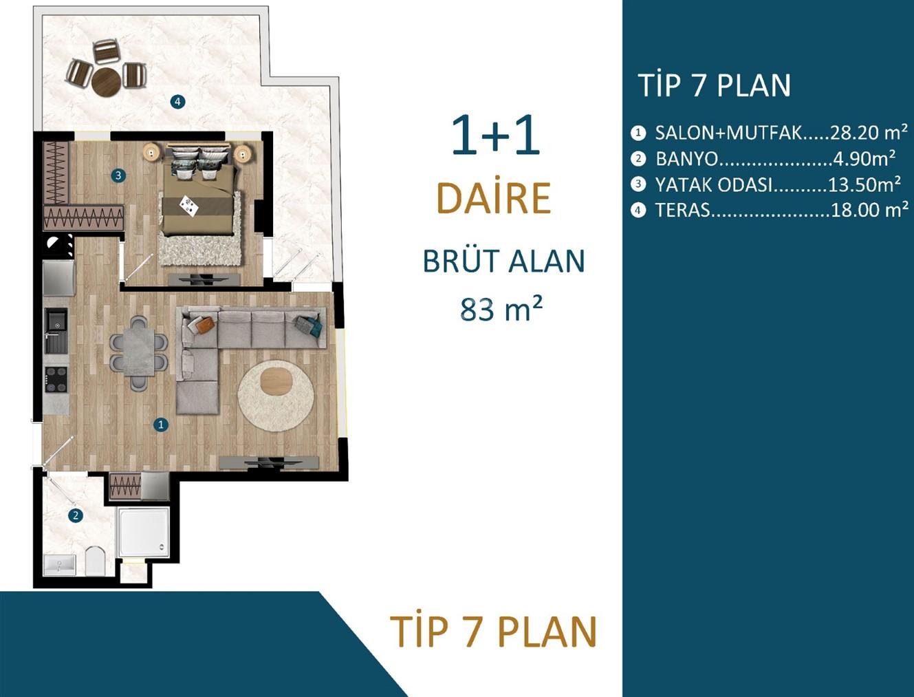 Квартира, Анталия, в районе Кепез, 1+1, 2+1, 74-140 м², от застройщика - фото 19