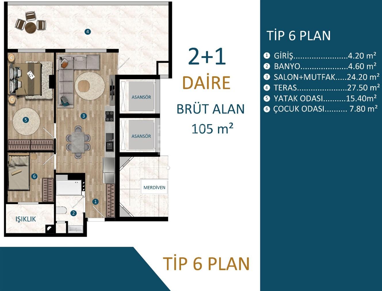 Квартира, Анталия, в районе Кепез, 1+1, 2+1, 74-140 м², от застройщика - фото 18