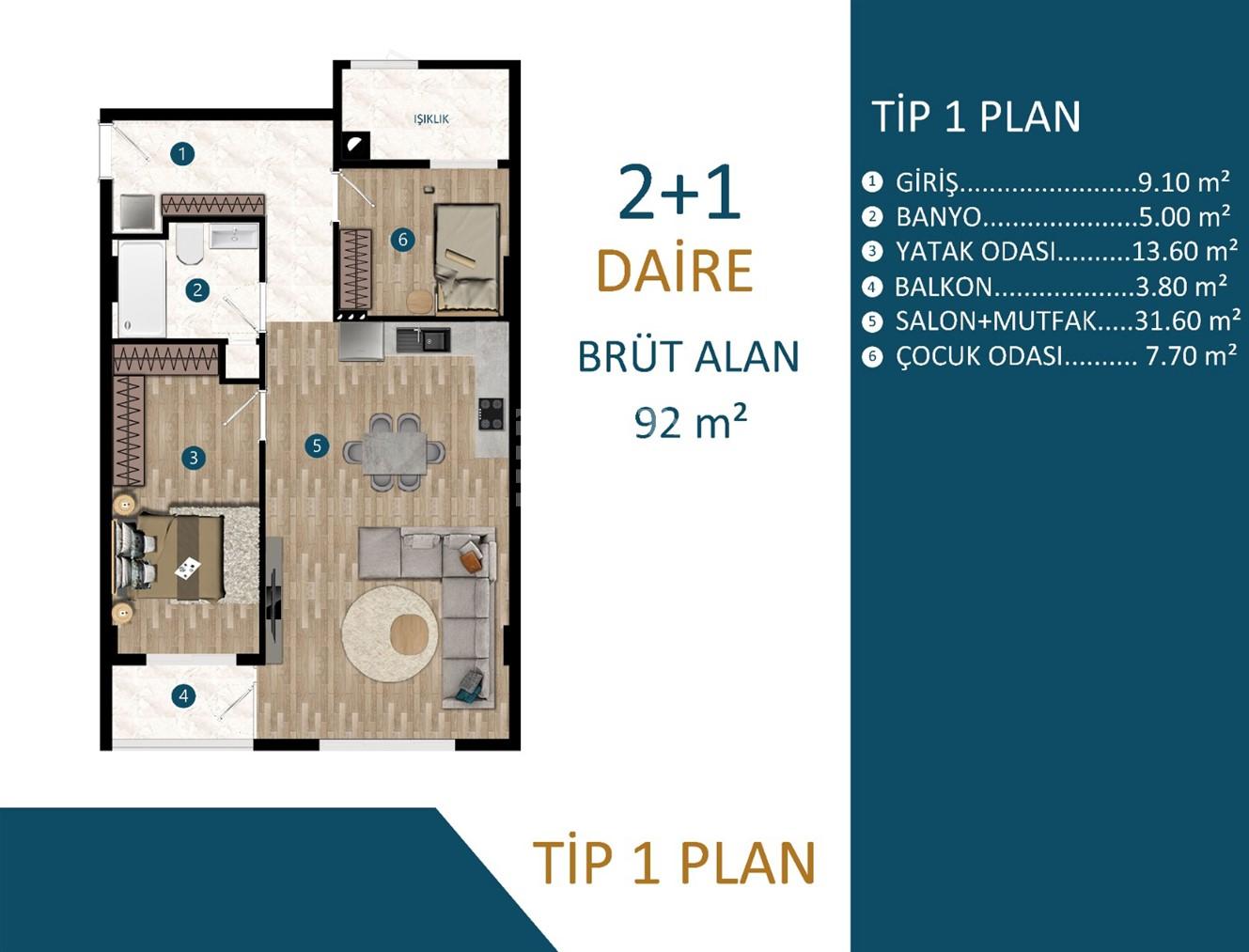 Квартира, Анталия, в районе Кепез, 1+1, 2+1, 74-140 м², от застройщика - фото 13