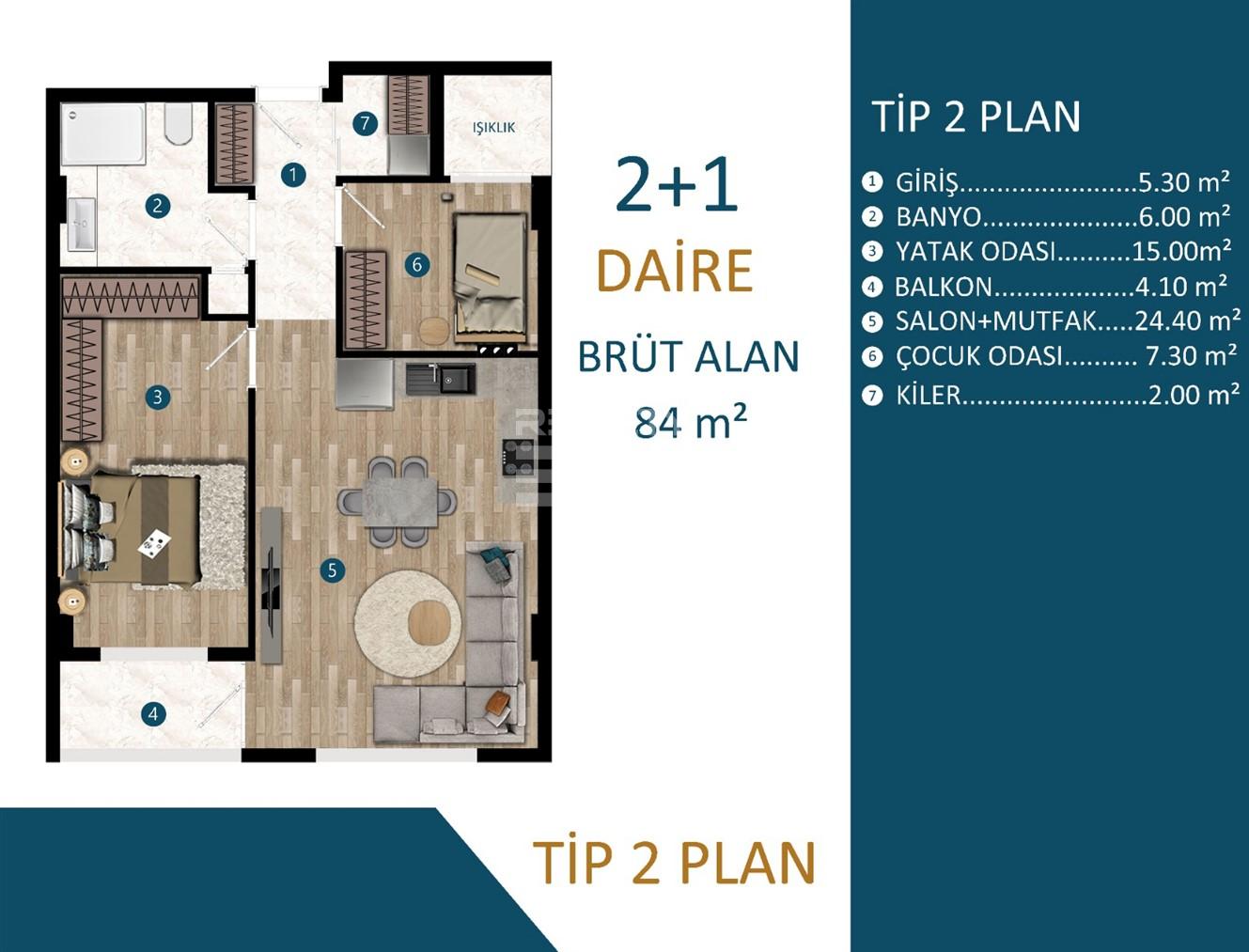 Квартира, Анталия, в районе Кепез, 1+1, 2+1, 74-140 м², от застройщика - фото 14