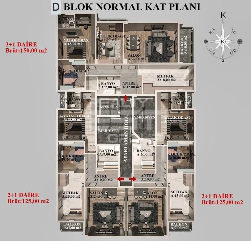 Квартира, Анталия, в районе Кепез, 2+1, 3+1, 4+1, 125-172 м², от застройщика - фото 36