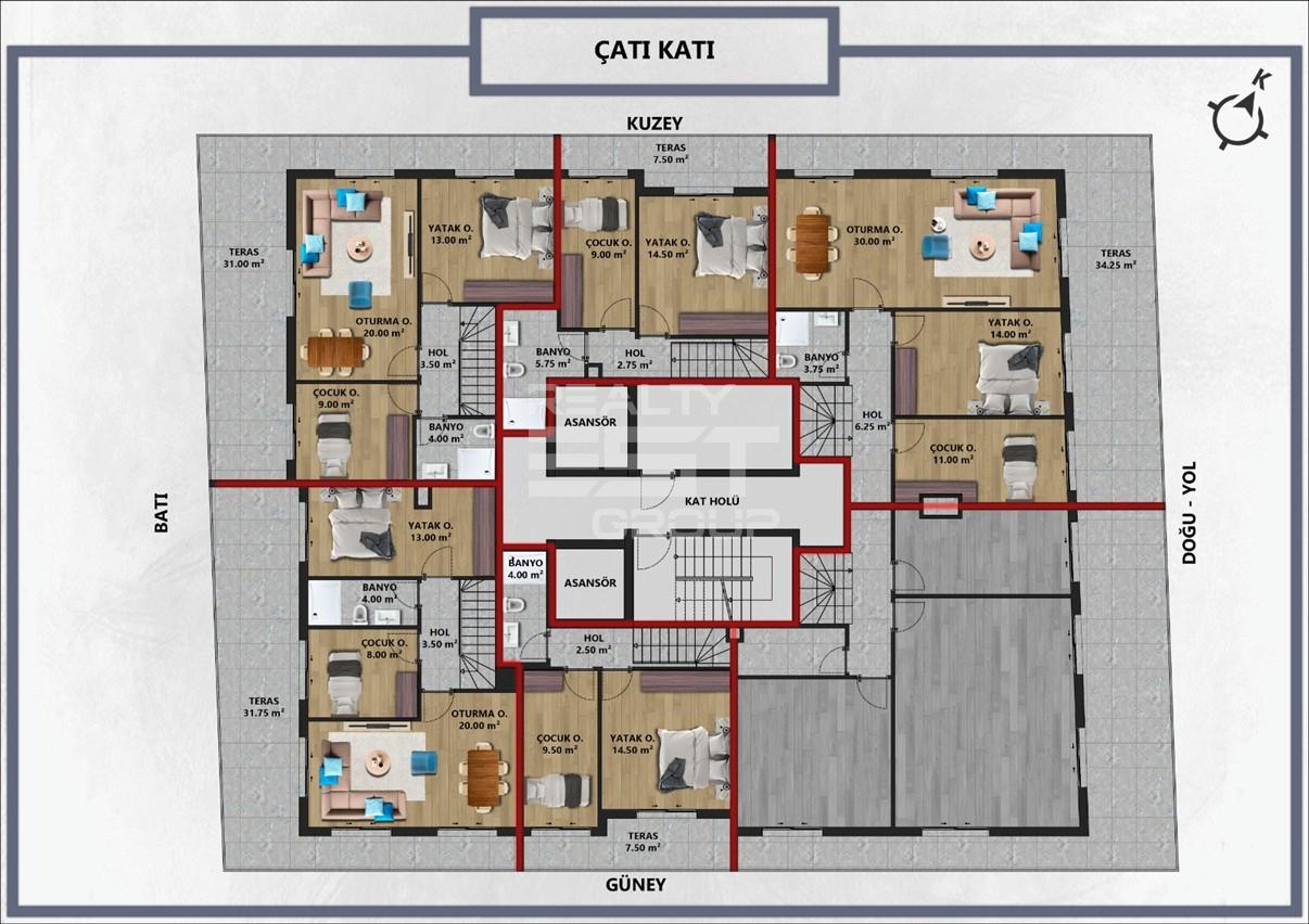 Квартира, Анталия, в районе Анталия / Центр, 1+1, 2+1, 3+1, 4+1, 50-250 м², от застройщика - фото 6