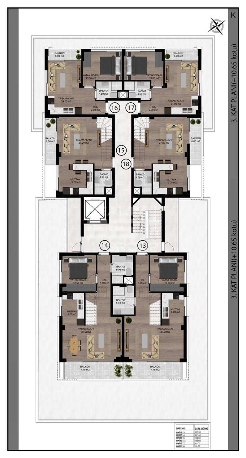 Квартира, Анталия, в районе Алтынташ, 2+1, 3+1, 4+1, 55-143 м², от застройщика - фото 36