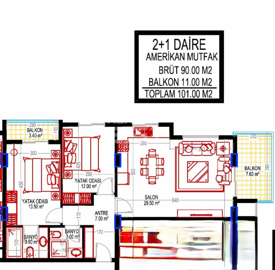 Квартира, Алания, в районе Махмутлар, 2+1, 101 м², от собственника - фото 9