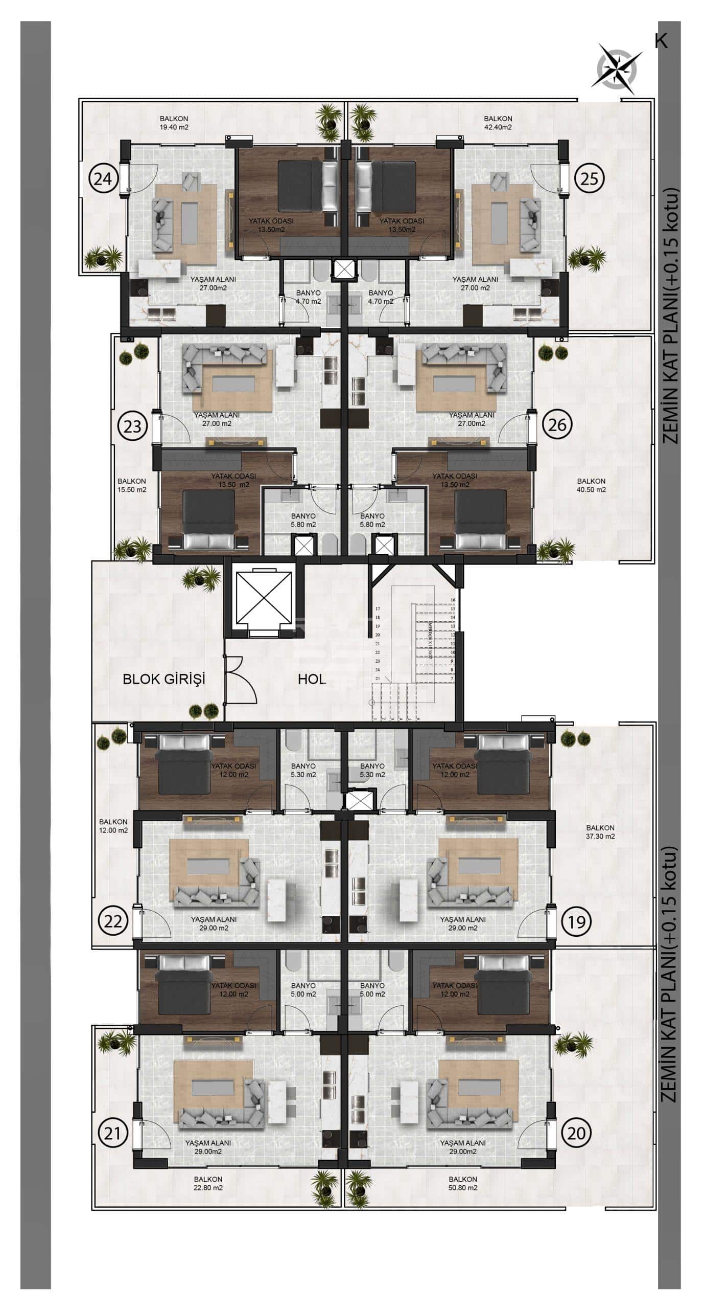 Квартира, Анталия, в районе Алтынташ, 2+1, 3+1, 4+1, 55-143 м², от застройщика - фото 33