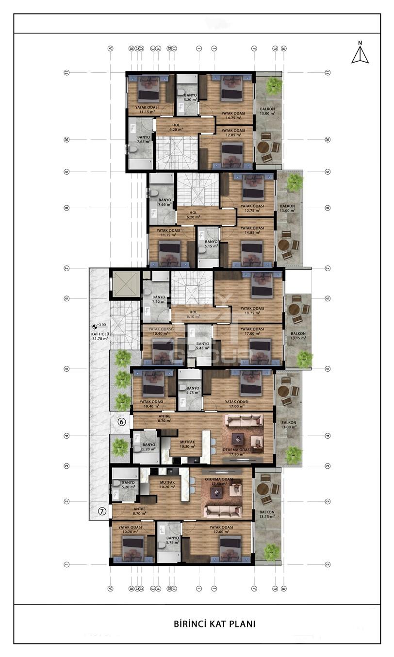 Квартира, Анталия, в районе Алтынташ, 2+1, 3+1, 6+1, 76-205 м², от застройщика - фото 9