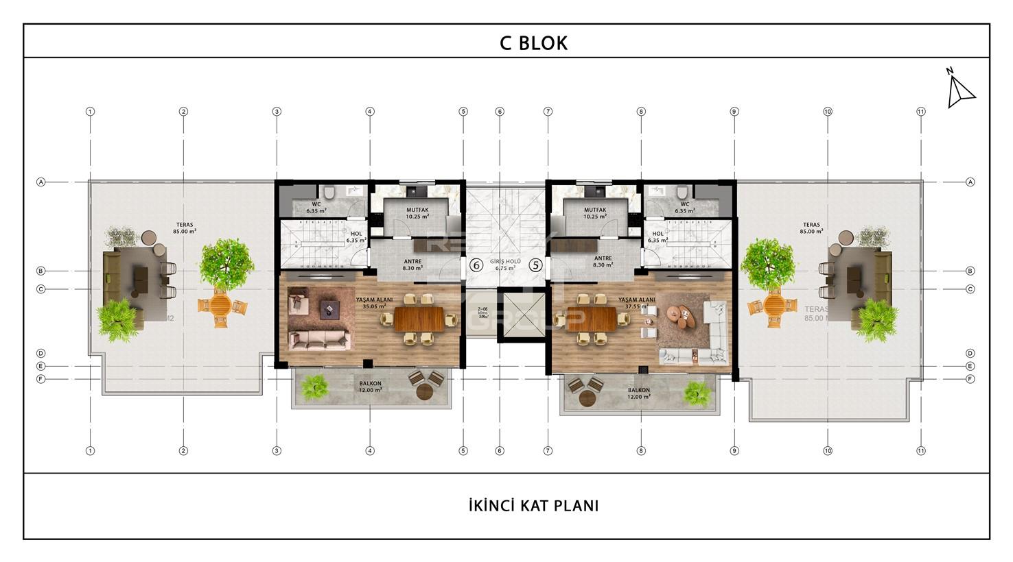 Вилла, Анталия, в районе Алтынташ, 3+1, 5+2, 163-261 м², от застройщика - фото 11