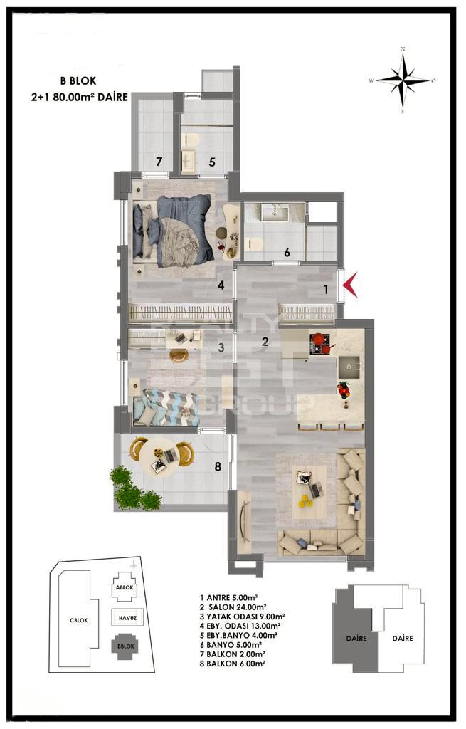 Квартира, Анталия, в районе Алтынташ, 2+1, 96 м², от застройщика - фото 45