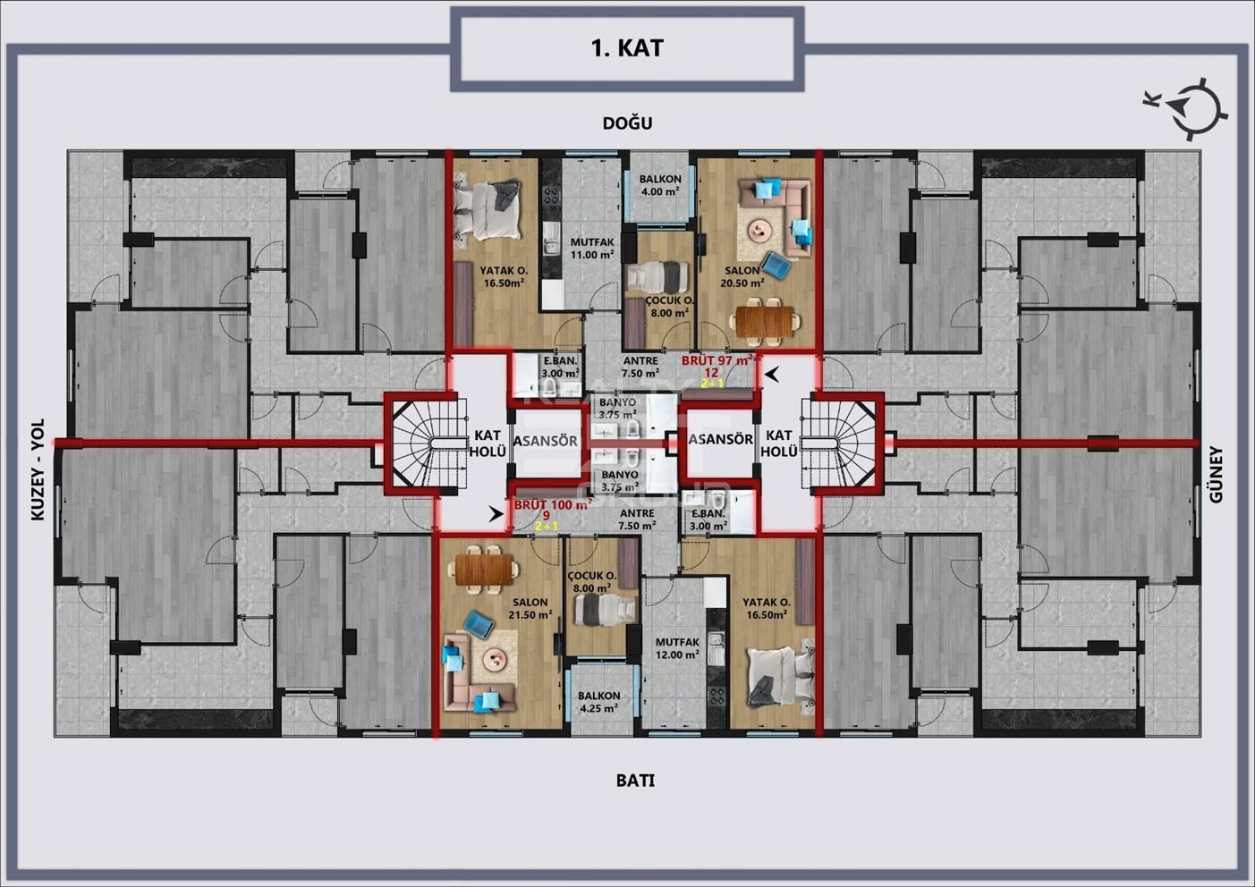 Квартира, Анталия, в районе Анталия / Центр, 2+1, 4+1, 100-230 м², от застройщика - фото 5