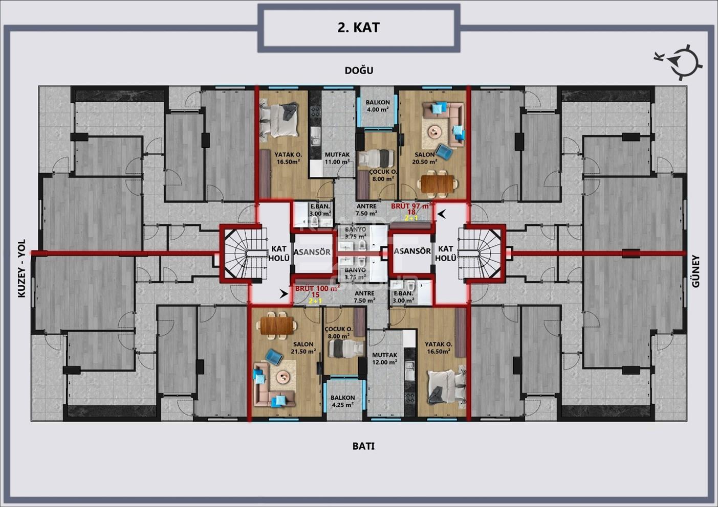 Квартира, Анталия, в районе Анталия / Центр, 2+1, 4+1, 100-230 м², от застройщика - фото 6