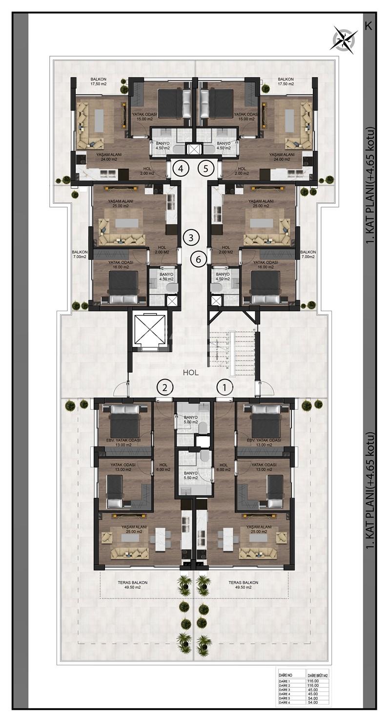 Квартира, Анталия, в районе Алтынташ, 2+1, 3+1, 4+1, 55-143 м², от застройщика - фото 34