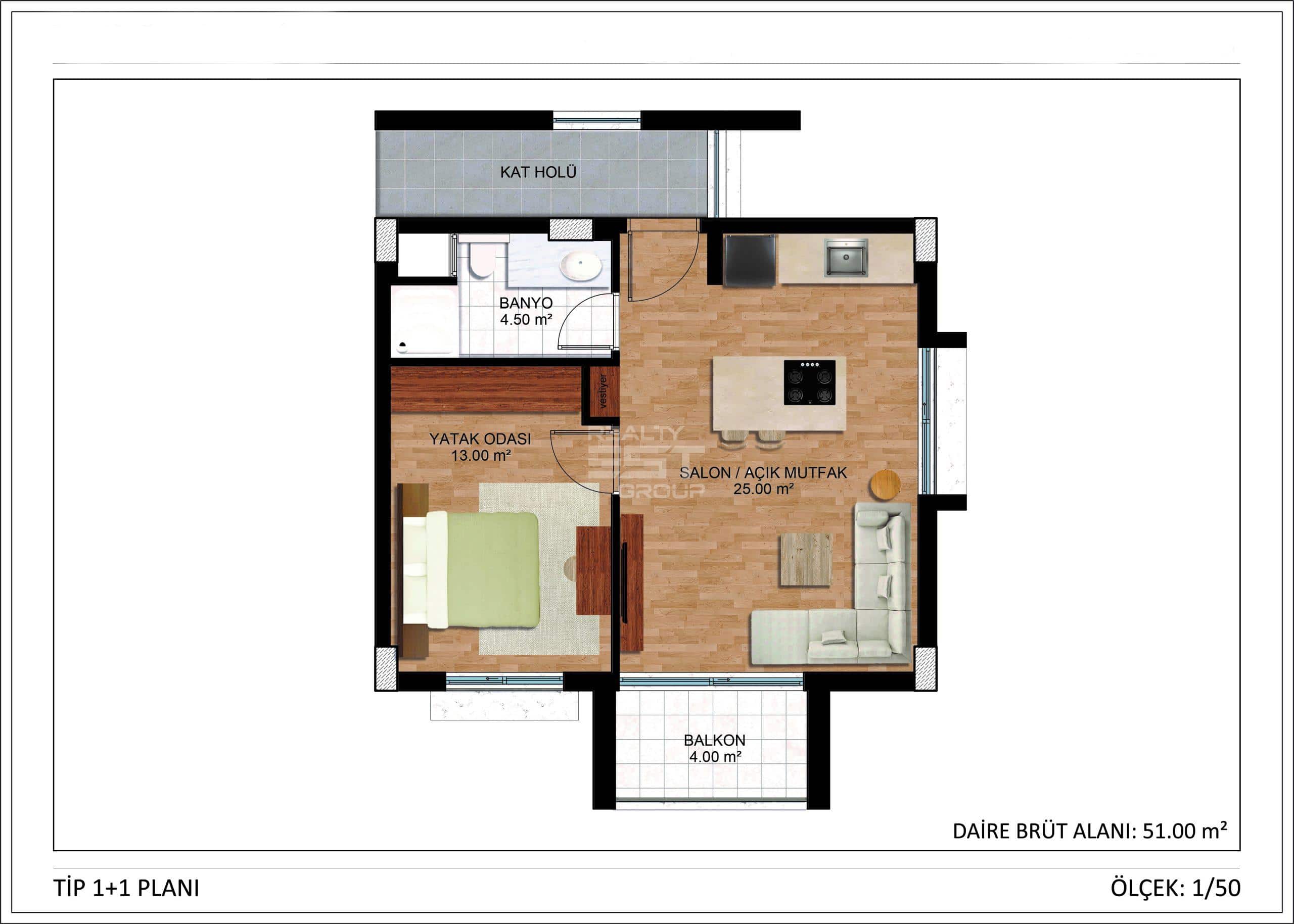 Квартира, Анталия, в районе Алтынташ, 1+1, 2+1, 55-87 м², от застройщика - фото 36