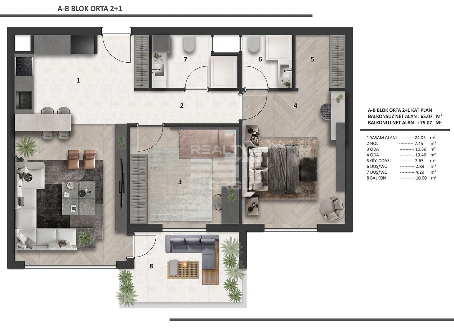 Квартира, Анталия, в районе Алтынташ, 2+1, 75-125 м², от застройщика - фото 17