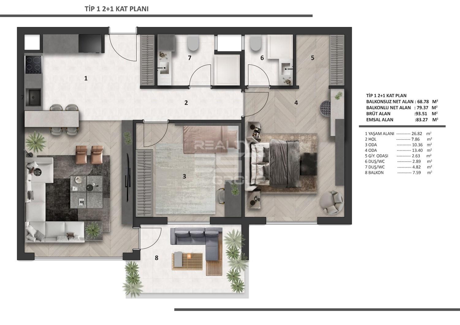 Квартира, Анталия, в районе Алтынташ, 2+1, 75-125 м², от застройщика - фото 22