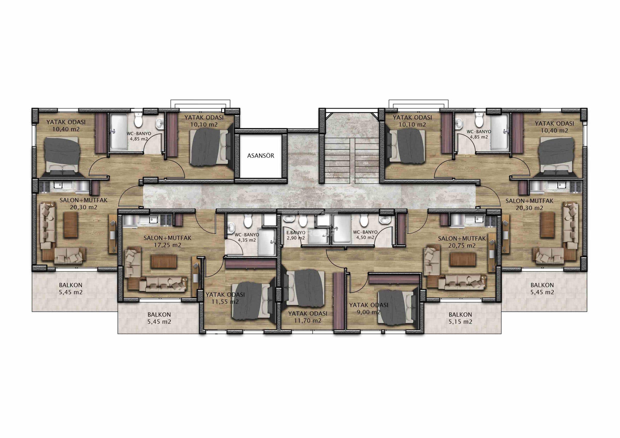 Квартира, Анталия, в районе Алтынташ, 1+1, 2+1, 65-90 м², от застройщика - фото 37