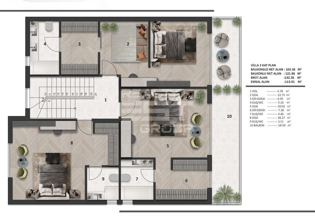 Вилла, Анталия, в районе Лара, 6+1, 282-394 м², от застройщика - фото 15