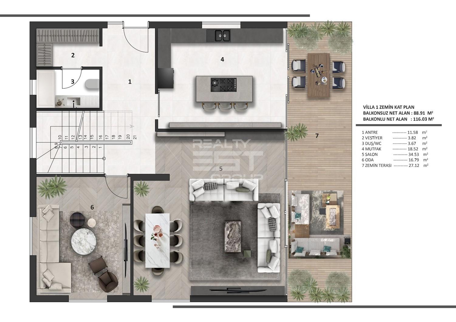 Вилла, Анталия, в районе Лара, 6+1, 282-394 м², от застройщика - фото 14