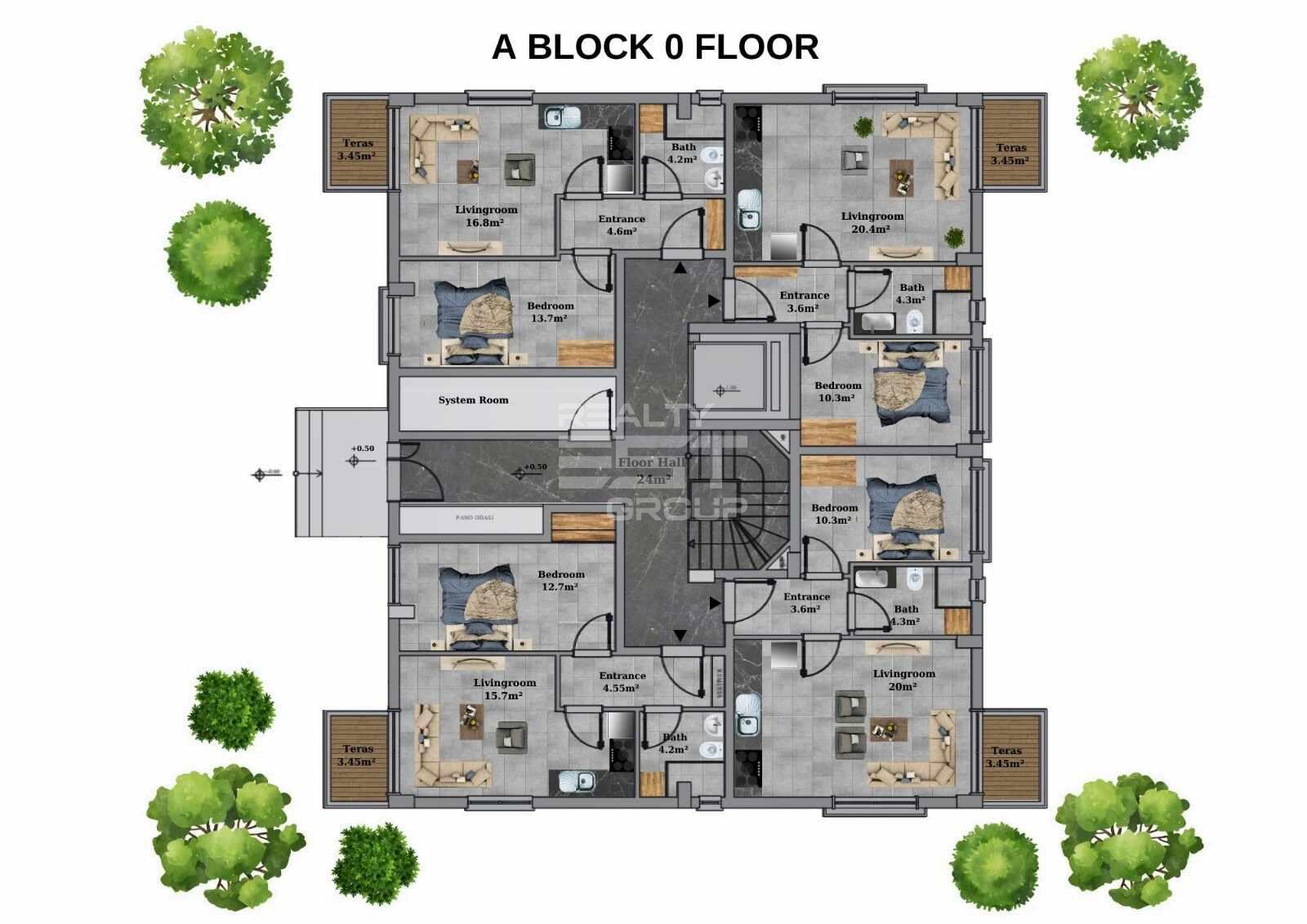 Квартира, Анталия, в районе Дошемеальты, 1+1, 2+1, 3+1, 50-160 м², от застройщика - фото 18