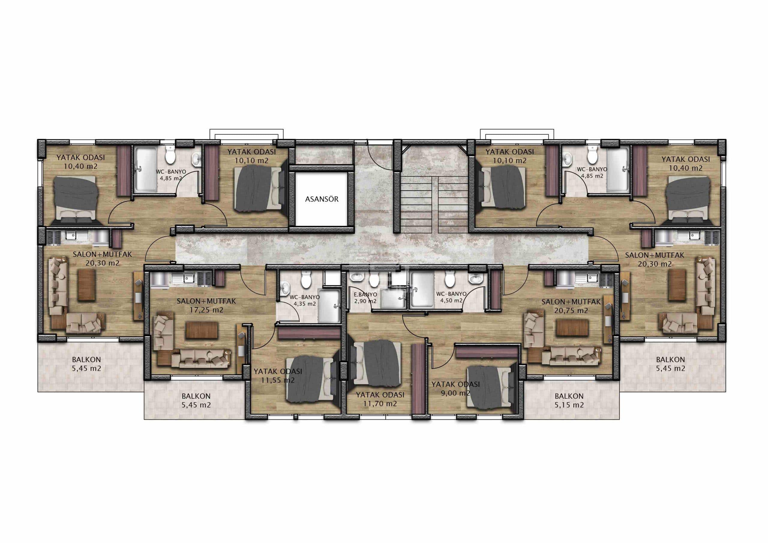 Квартира, Анталия, в районе Алтынташ, 1+1, 2+1, 65-90 м², от застройщика - фото 39