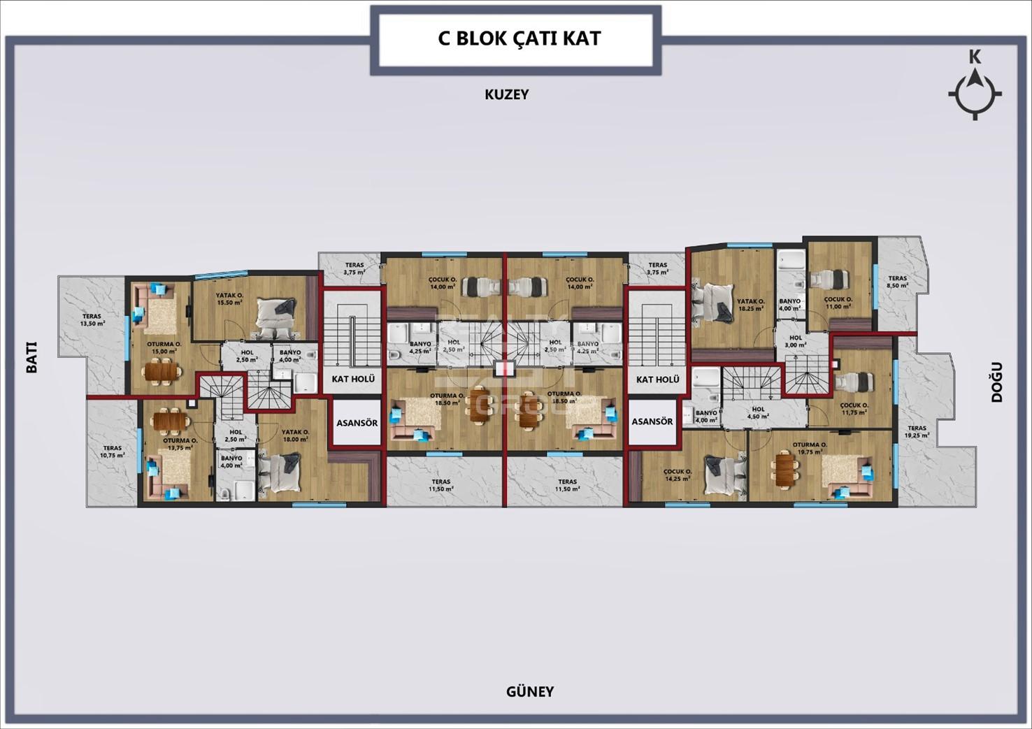 Квартира, Анталия, в районе Анталия / Центр, 1+1, 2+1, 3+1, 4+1, 50-185 м², от застройщика - фото 14