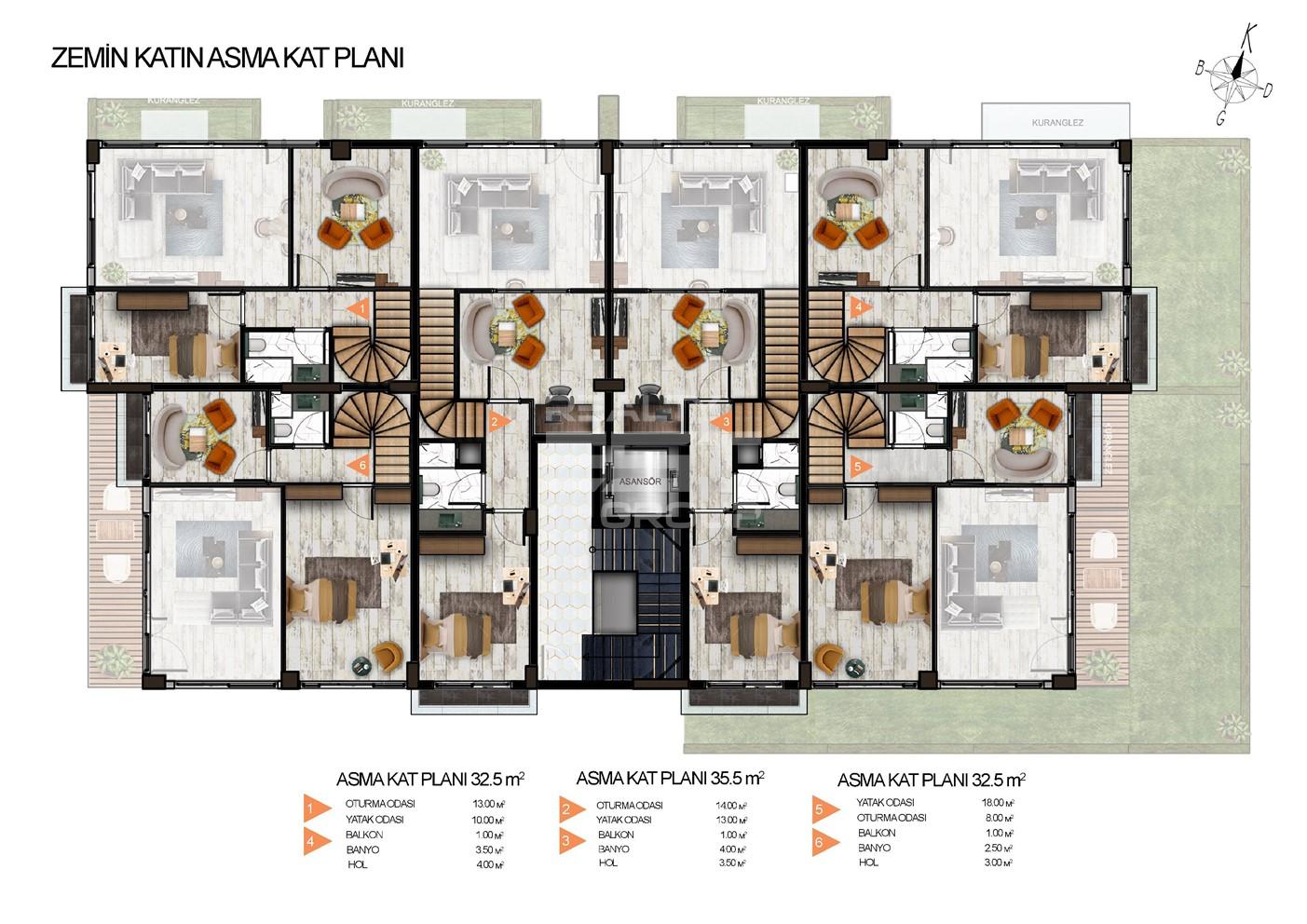 Квартира, Анталия, в районе Алтынташ, 1+1, 2+1, 3+1, 47-163 м², от застройщика - фото 25