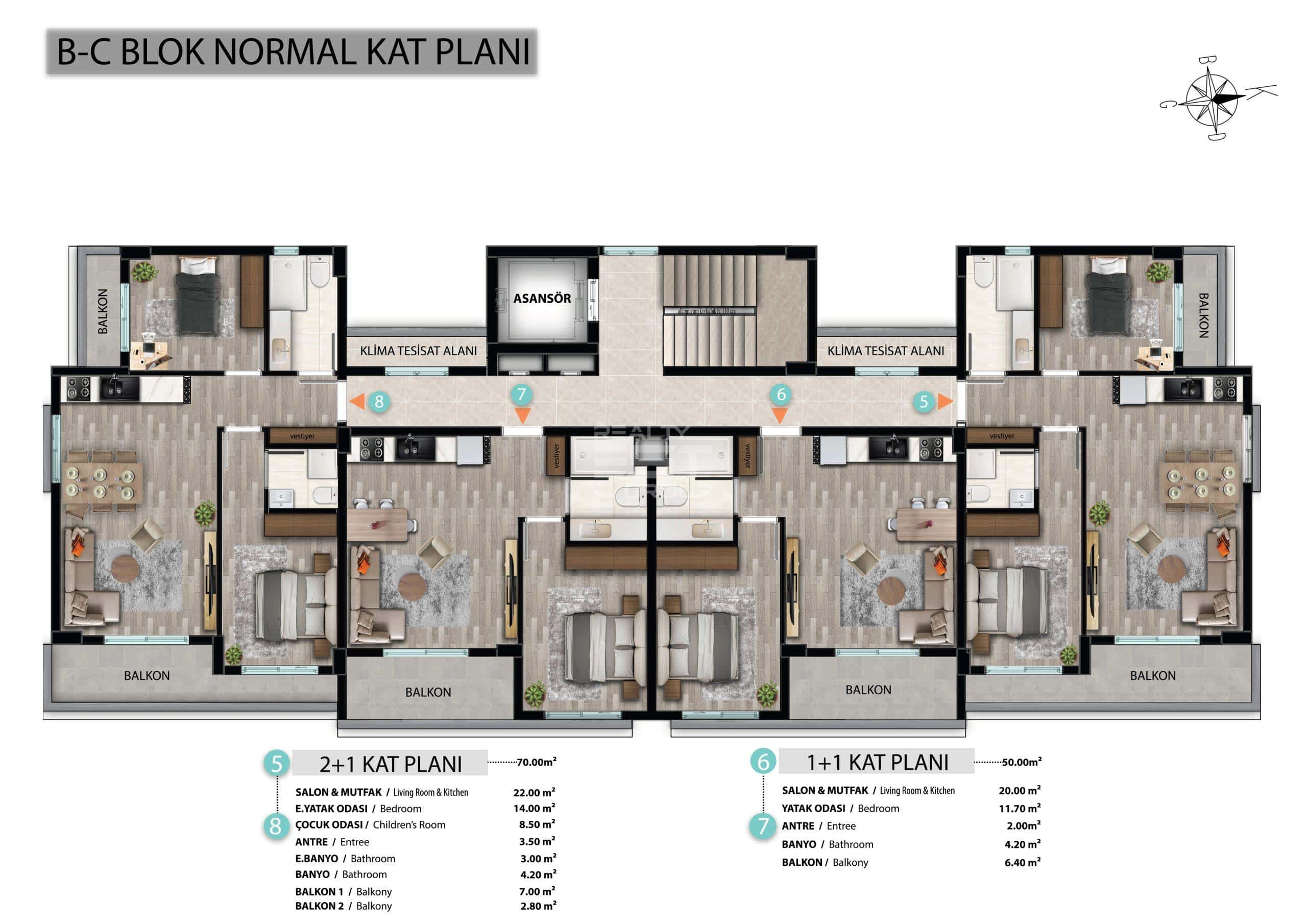 Квартира, Анталия, в районе Коньяалты, 2+1, 3+1, 95-120 м², от застройщика - фото 14