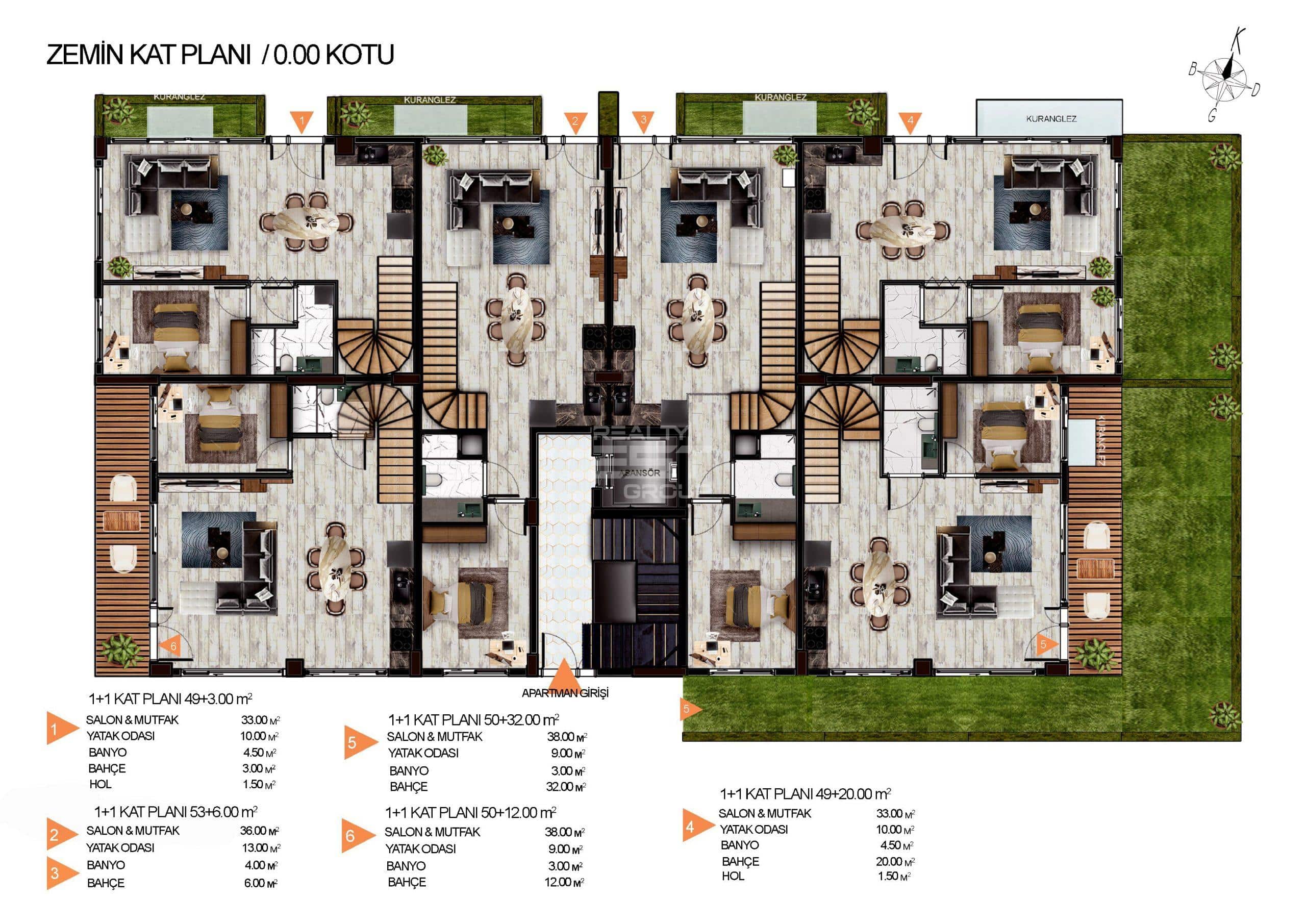 Квартира, Анталия, в районе Алтынташ, 1+1, 2+1, 3+1, 47-163 м², от застройщика - фото 24