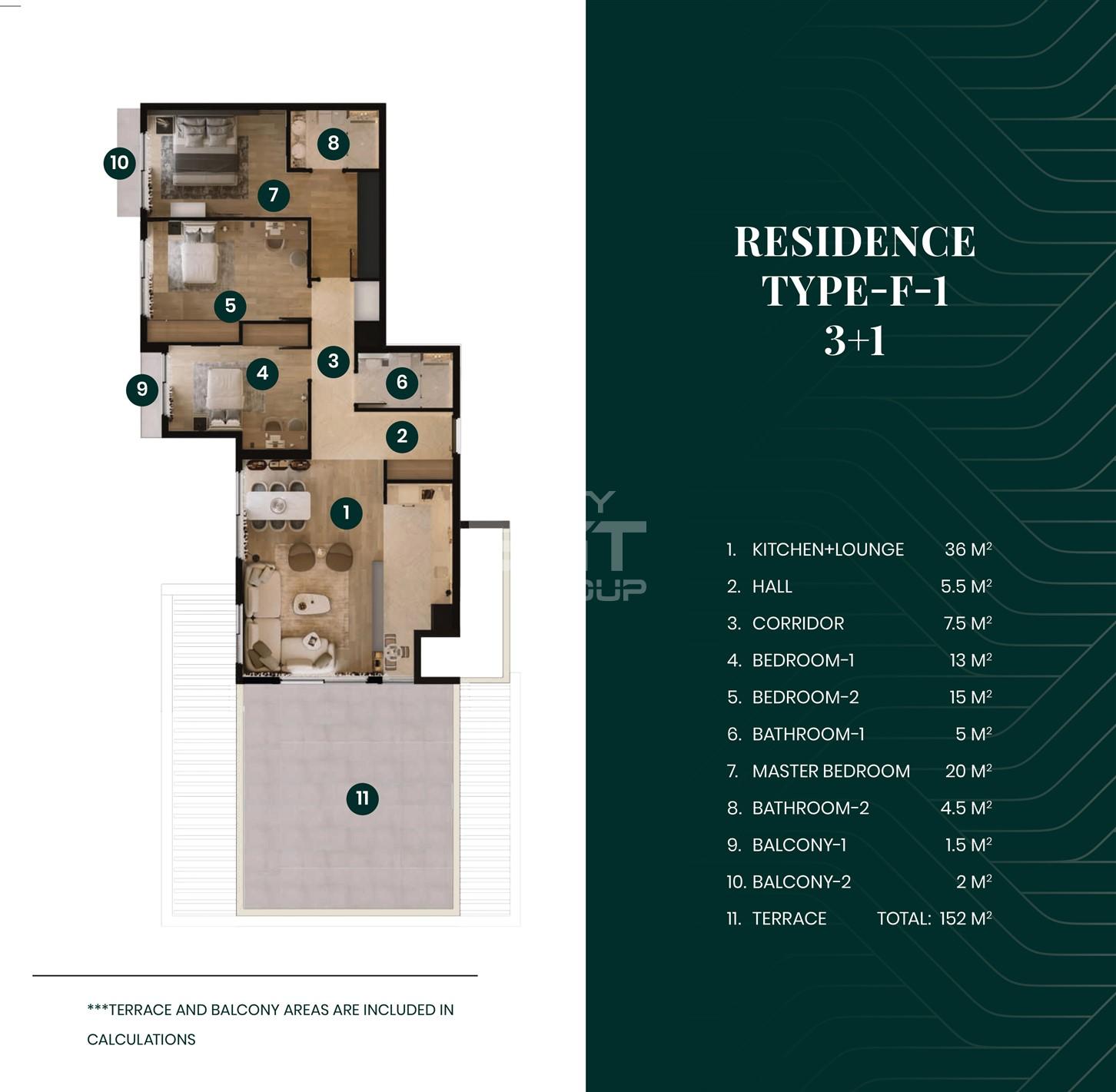 Квартира, Анталия, в районе Алтынташ, 1+1, 2+1, 3+1, 49-265 м², от застройщика - фото 51