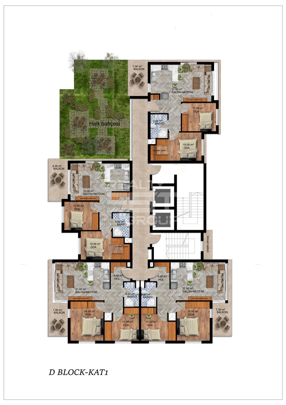 Квартира, Анталия, в районе Алтынташ, 2+1, 3+1, 80-155 м², от застройщика - фото 21