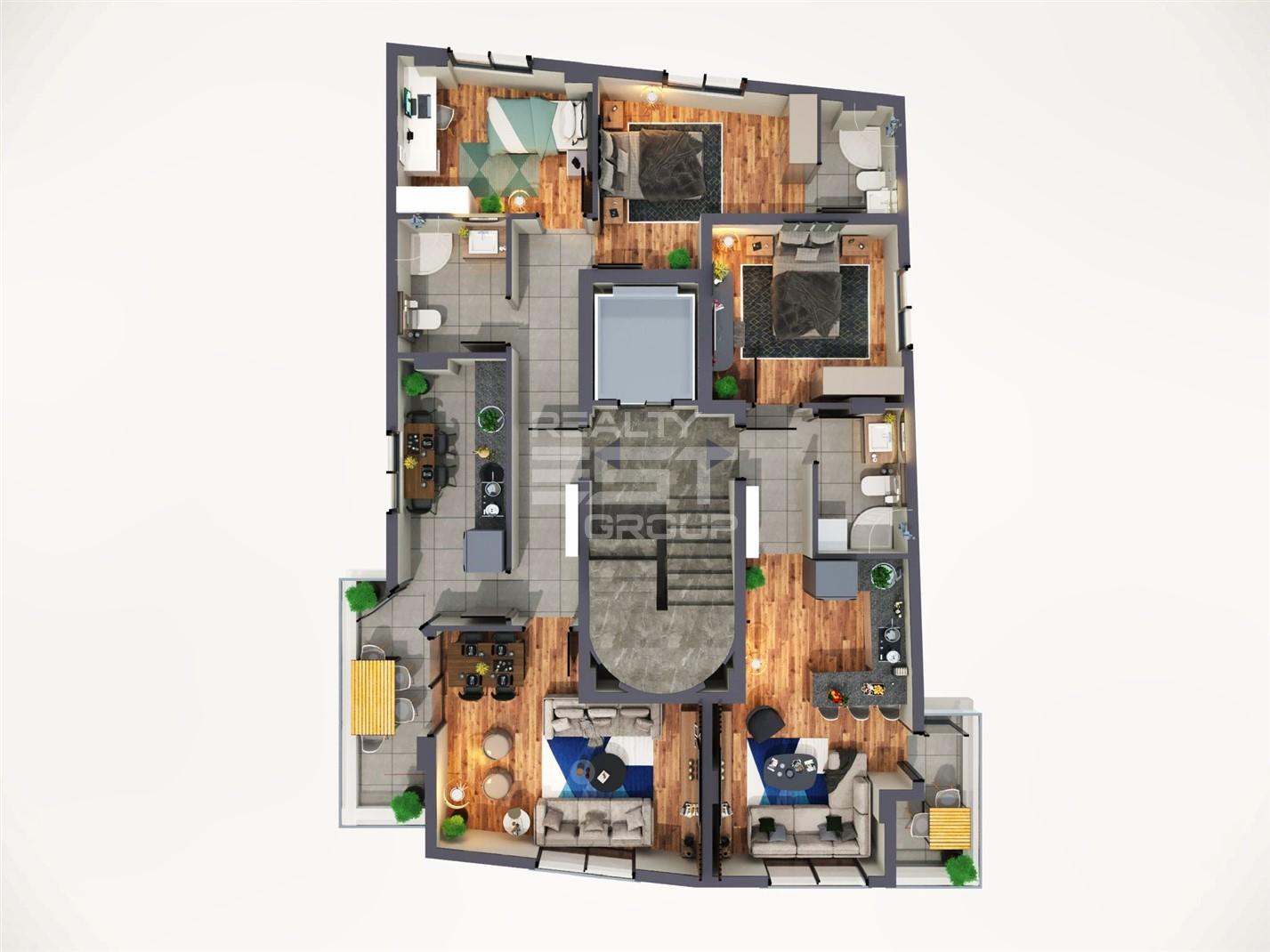 Квартира, Анталия, в районе Анталия / Центр, 1+1, 2+1, 55-90 м², от застройщика - фото 7