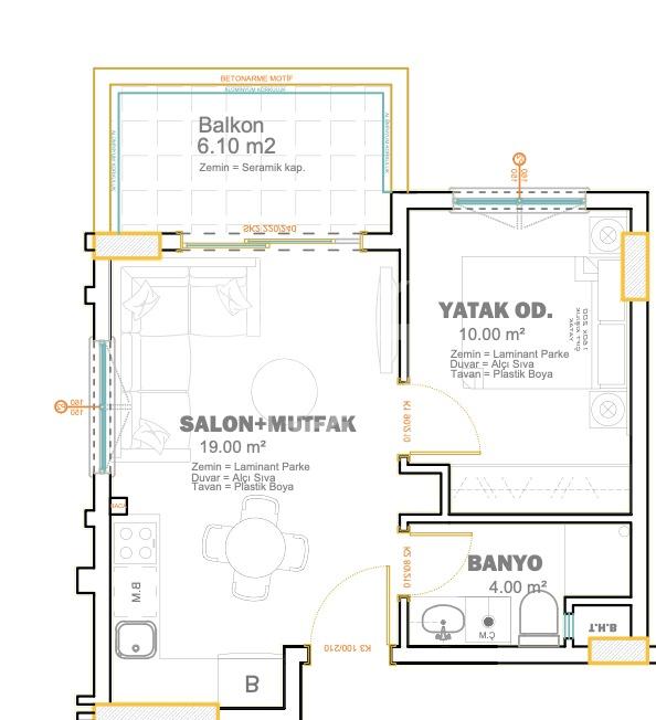 Квартира, Алания, в районе Каргыджак, 1+1, 44 м², от собственника - фото 27