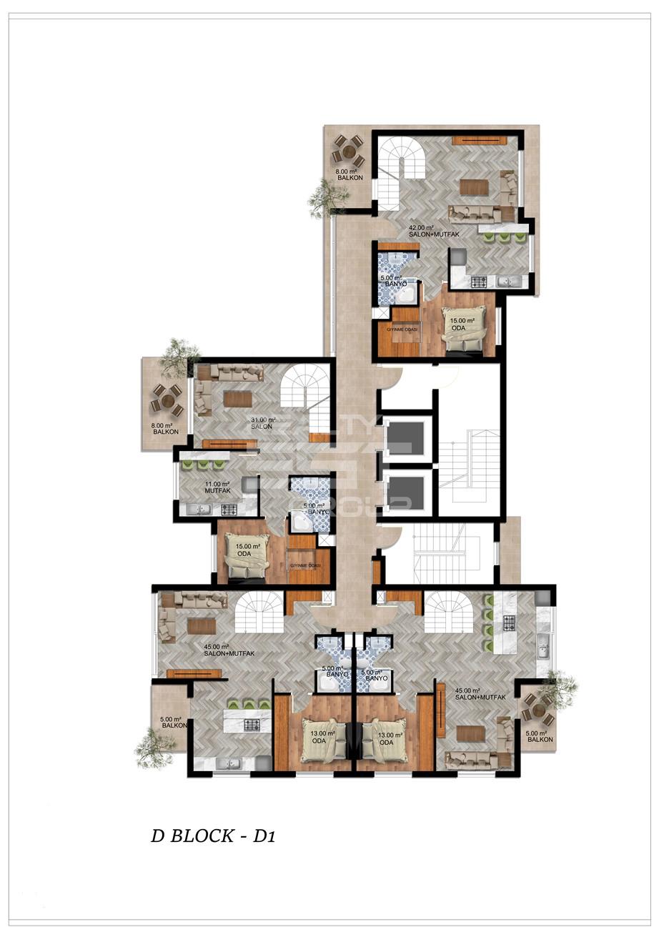 Квартира, Анталия, в районе Алтынташ, 2+1, 3+1, 80-155 м², от застройщика - фото 18