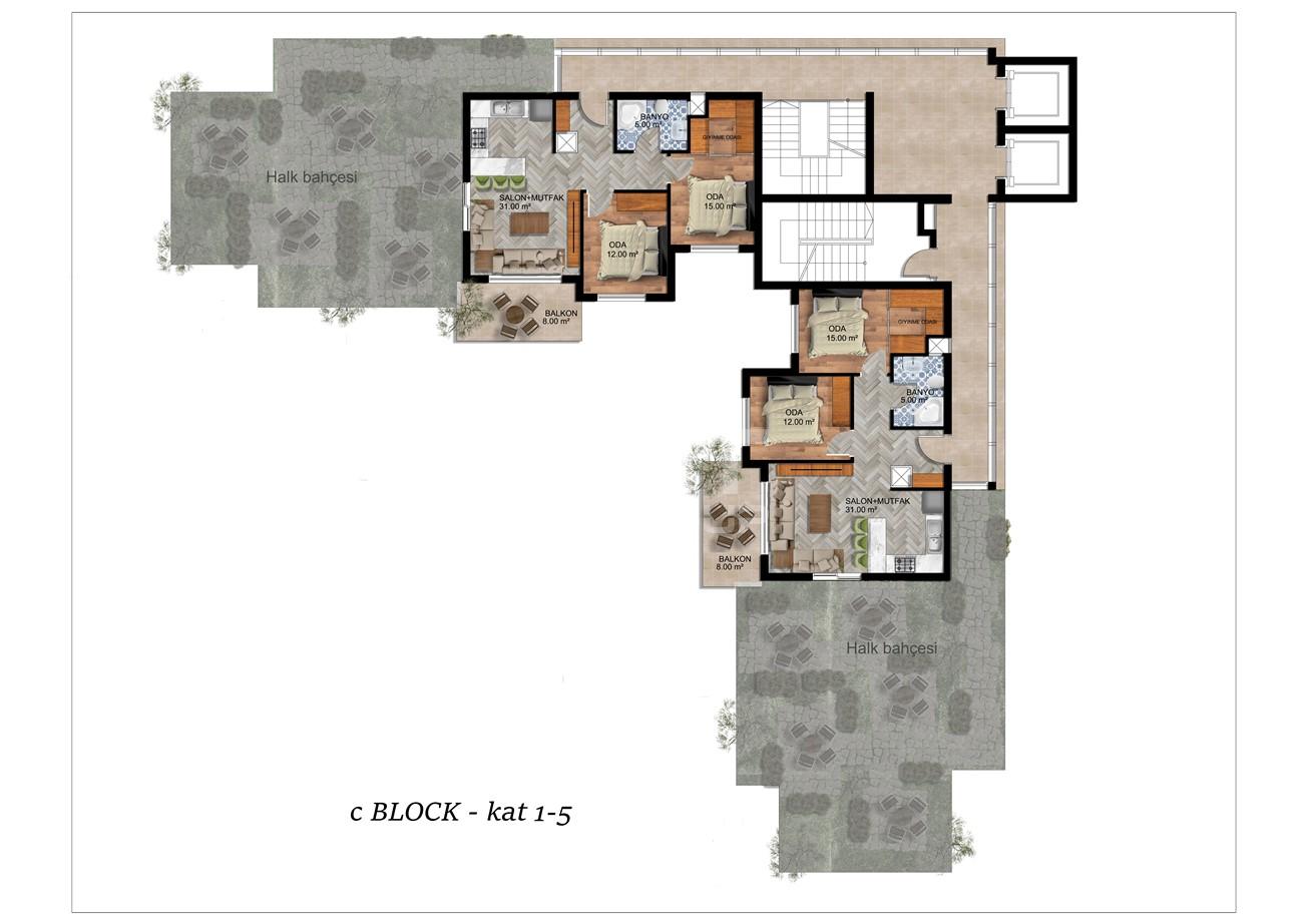 Квартира, Анталия, в районе Алтынташ, 2+1, 3+1, 80-155 м², от застройщика - фото 15