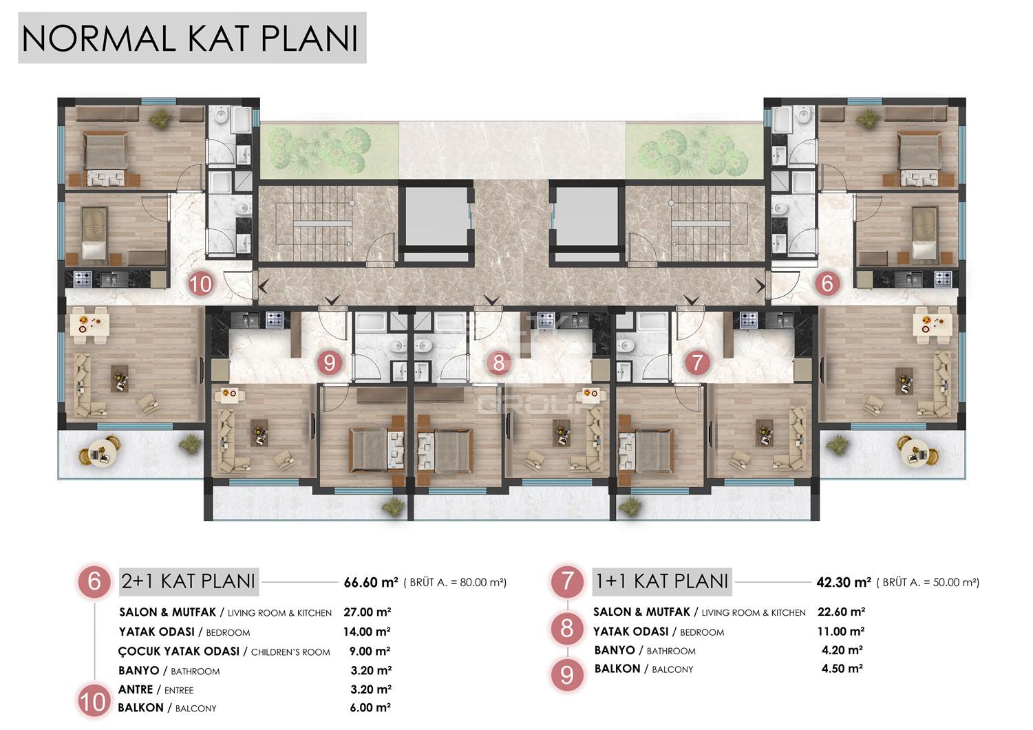 Квартира, Анталия, в районе Лара, 1+1, 2+1, 3+1, 50-150 м², от застройщика - фото 11