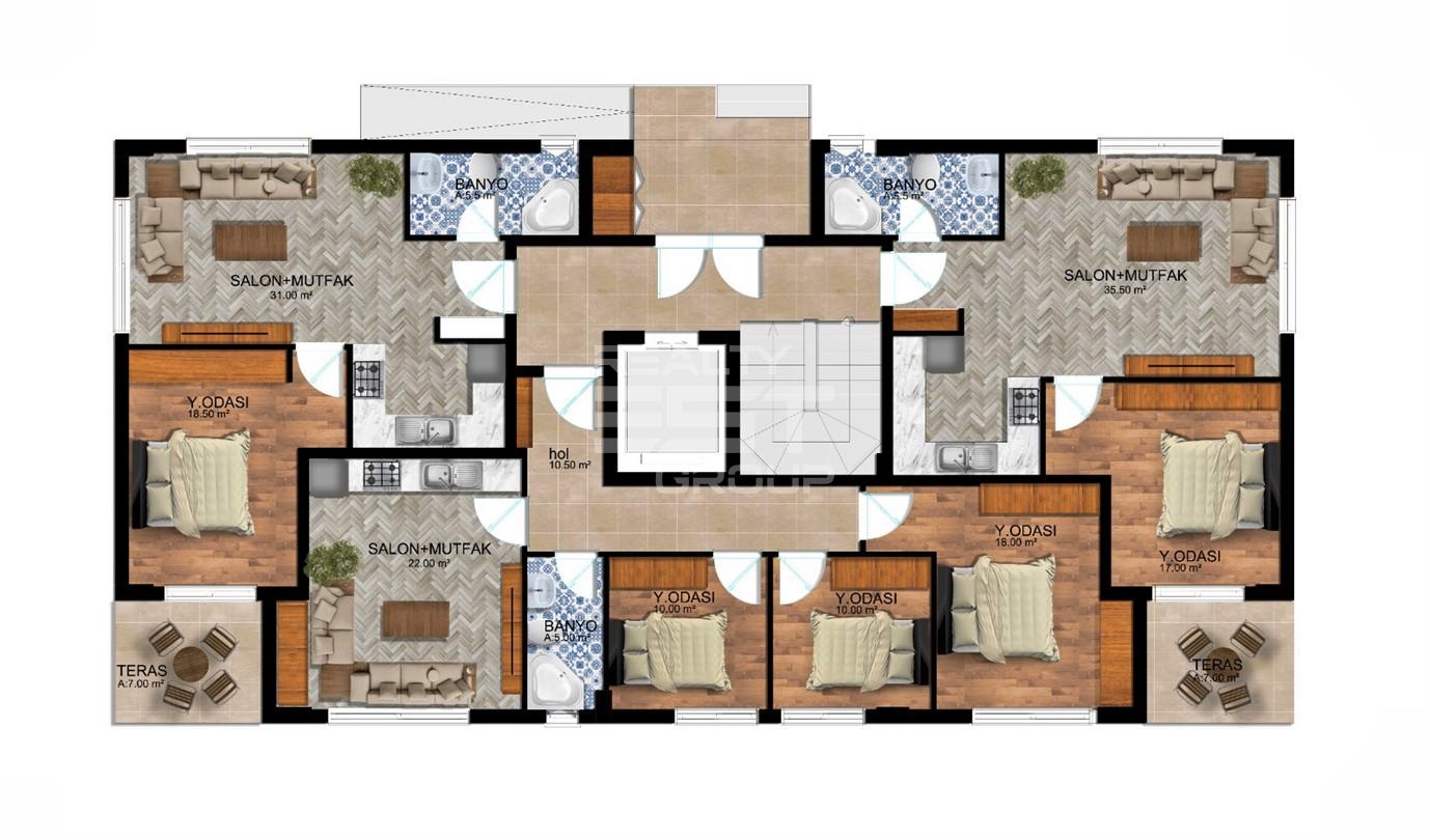 Квартира, Анталия, в районе Дошемеальты, 1+1, 2+1, 3+1, 65-96 м², от застройщика - фото 10